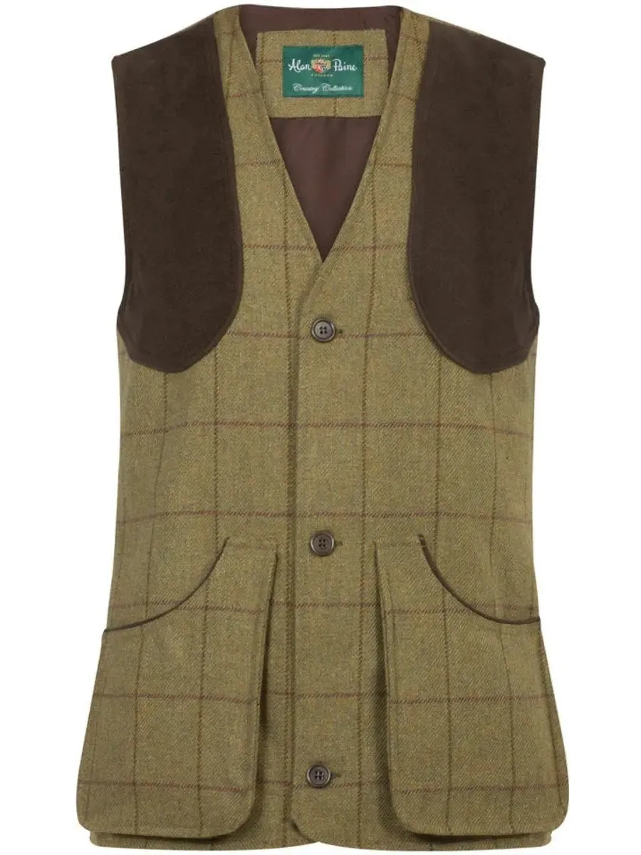 ALAN PAINE Rutland Mens Shooting Waistcoat - Lichen