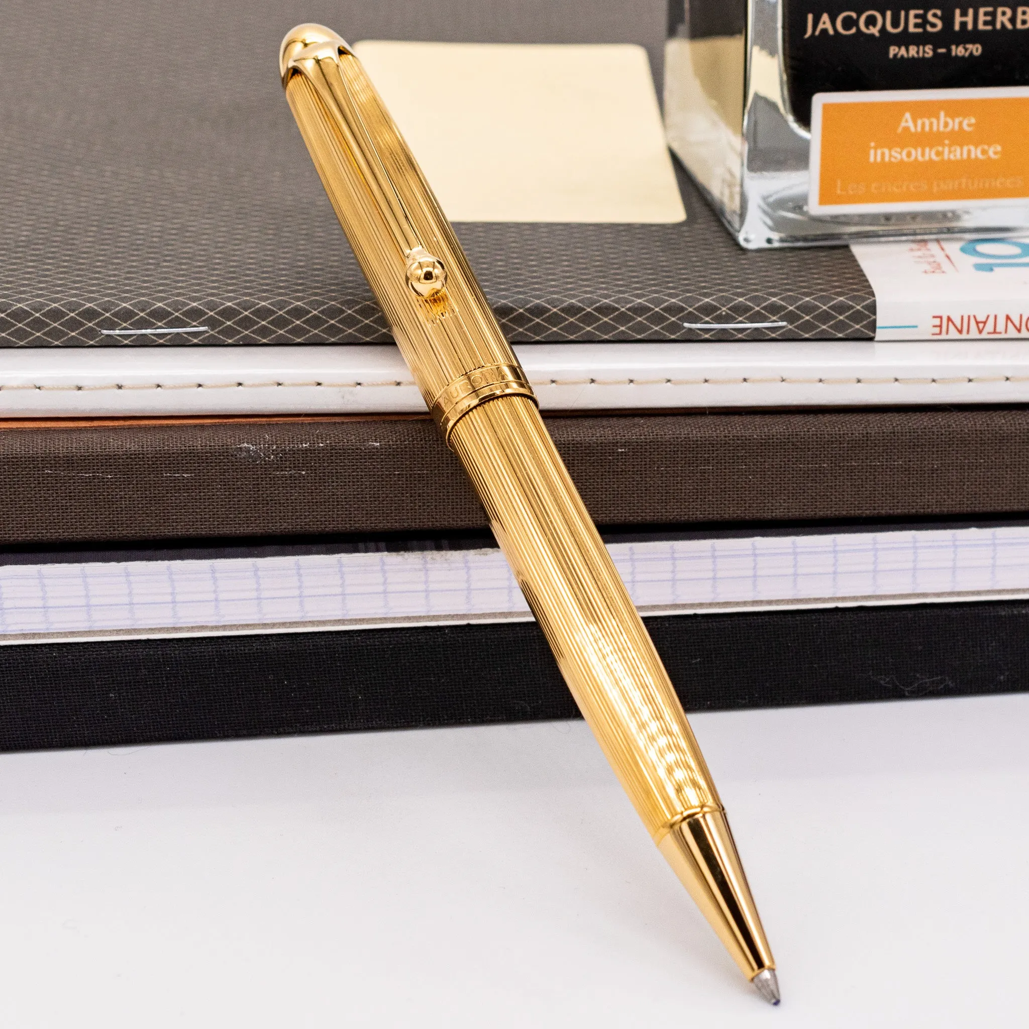 Aurora 88 Gold Pinstripe Ballpoint Pen - Preowned