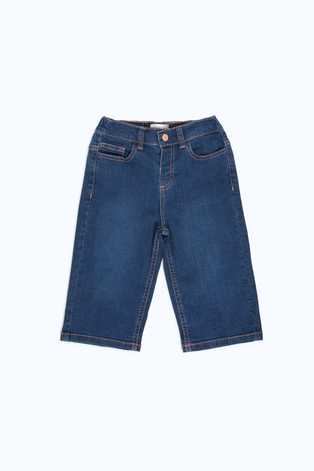 Baby Girls Blue Wide Leg Denim Jeans