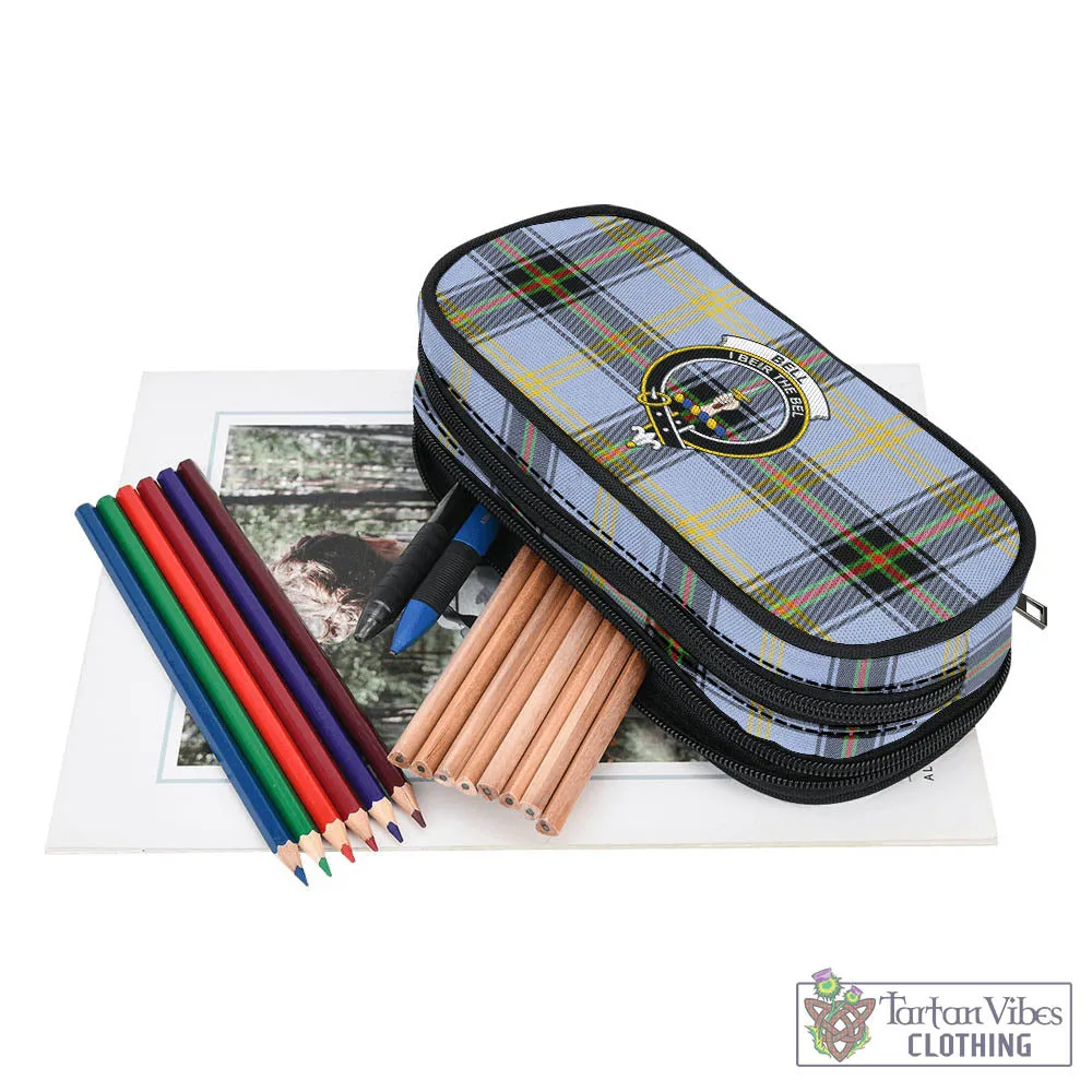 Bell Tartan Pen and Pencil Case with Family Crest