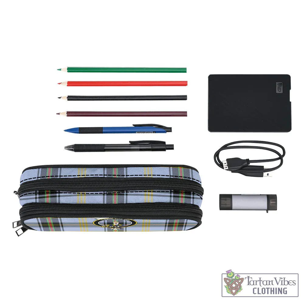 Bell Tartan Pen and Pencil Case with Family Crest