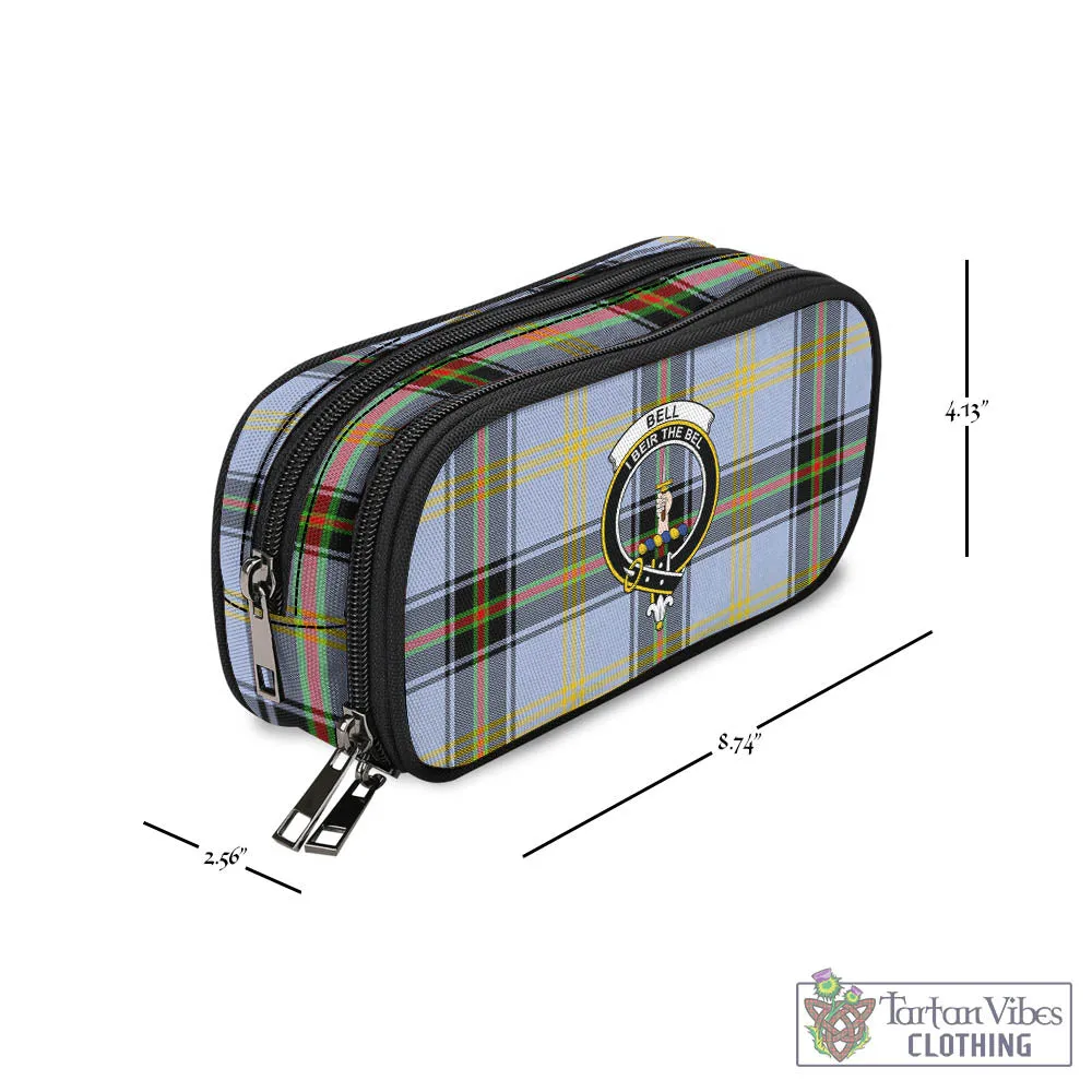 Bell Tartan Pen and Pencil Case with Family Crest