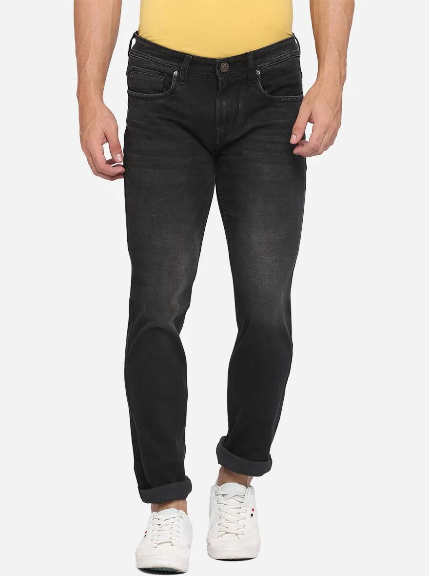 Black Washed Straight Fit Jeans | Greenfibre