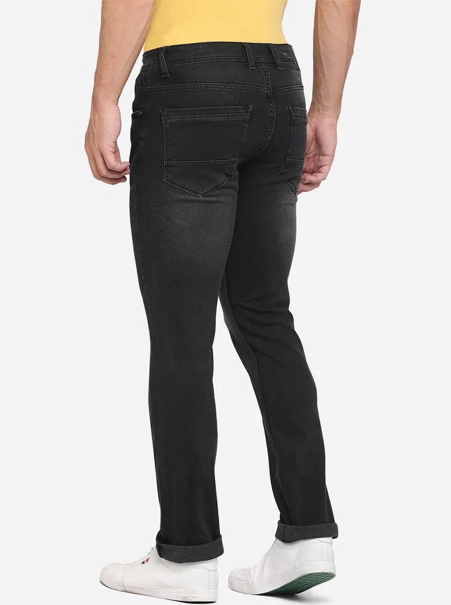 Black Washed Straight Fit Jeans | Greenfibre