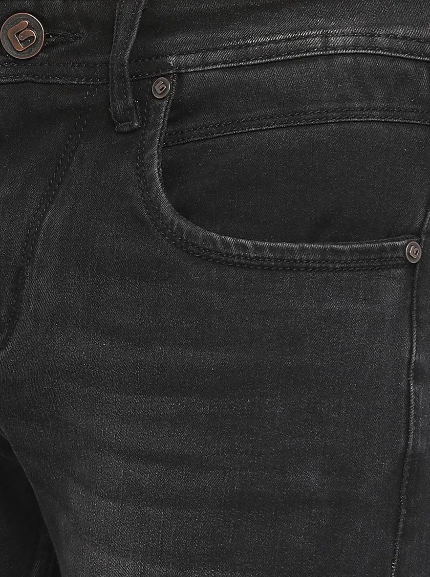 Black Washed Straight Fit Jeans | Greenfibre