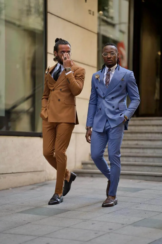 Blue Double Breasted Suit