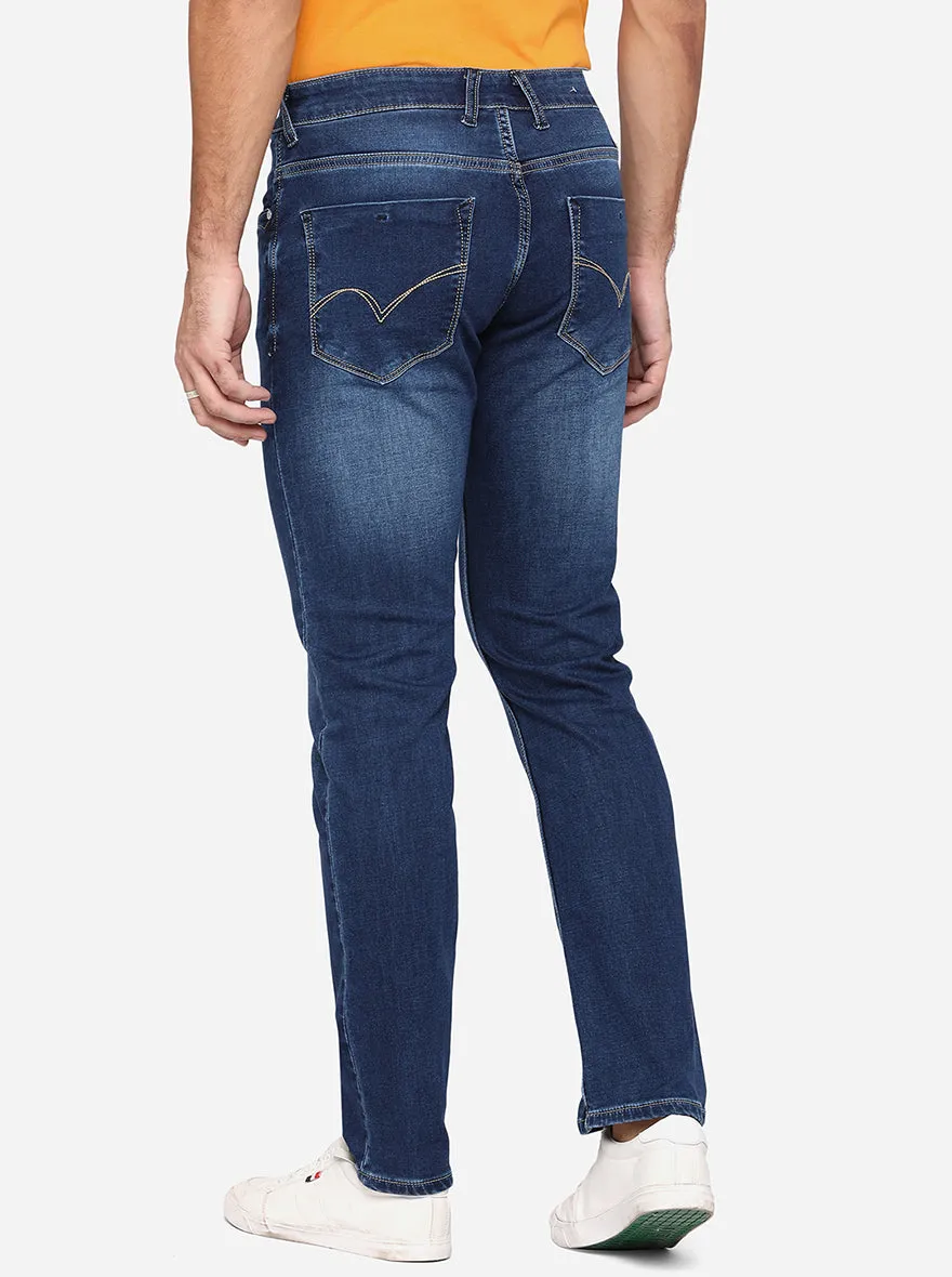 Blue Washed Straight Fit Jeans | JadeBlue