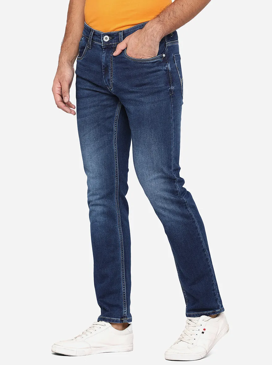 Blue Washed Straight Fit Jeans | JadeBlue