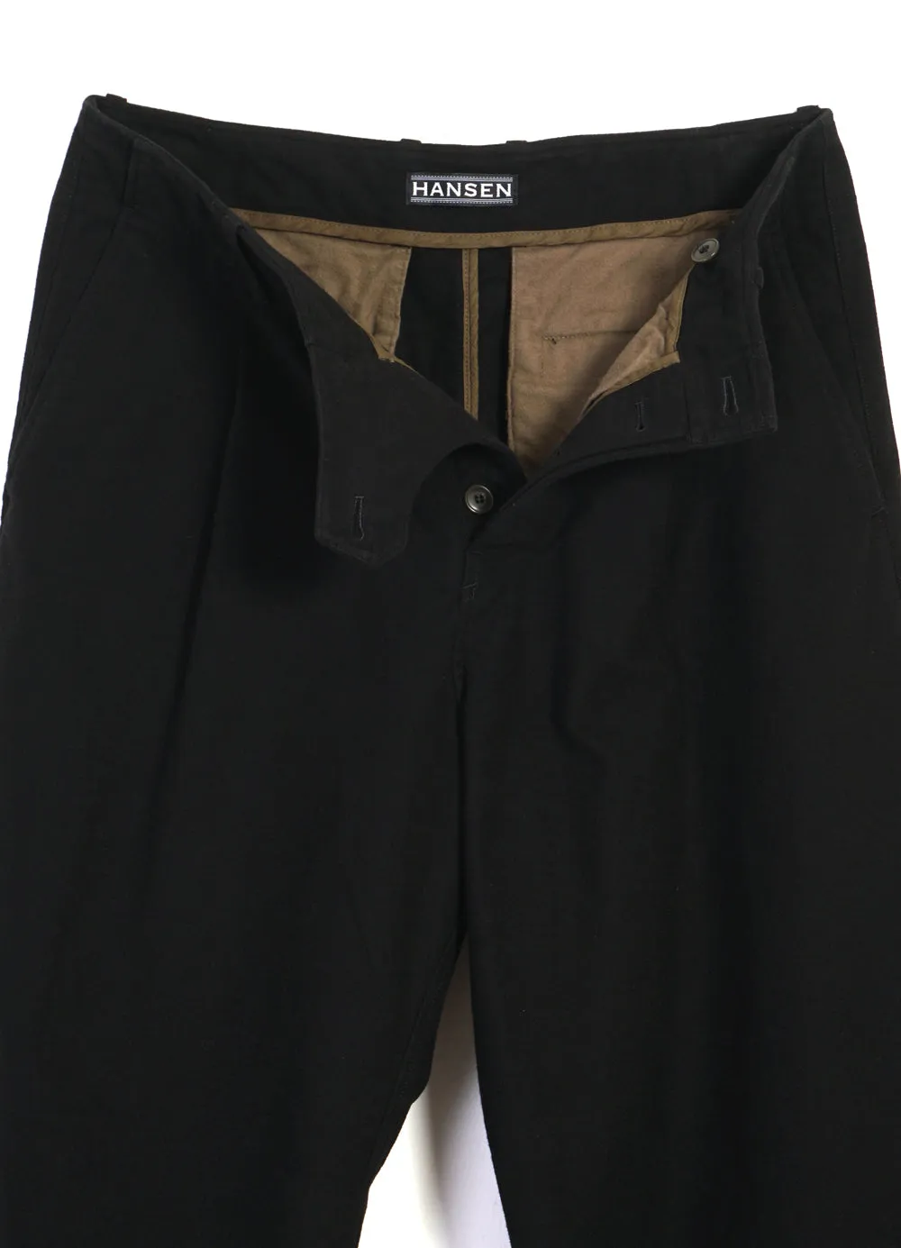 BOBBY 28-22-2 | Wide Pleated Moleskin Trousers | Black