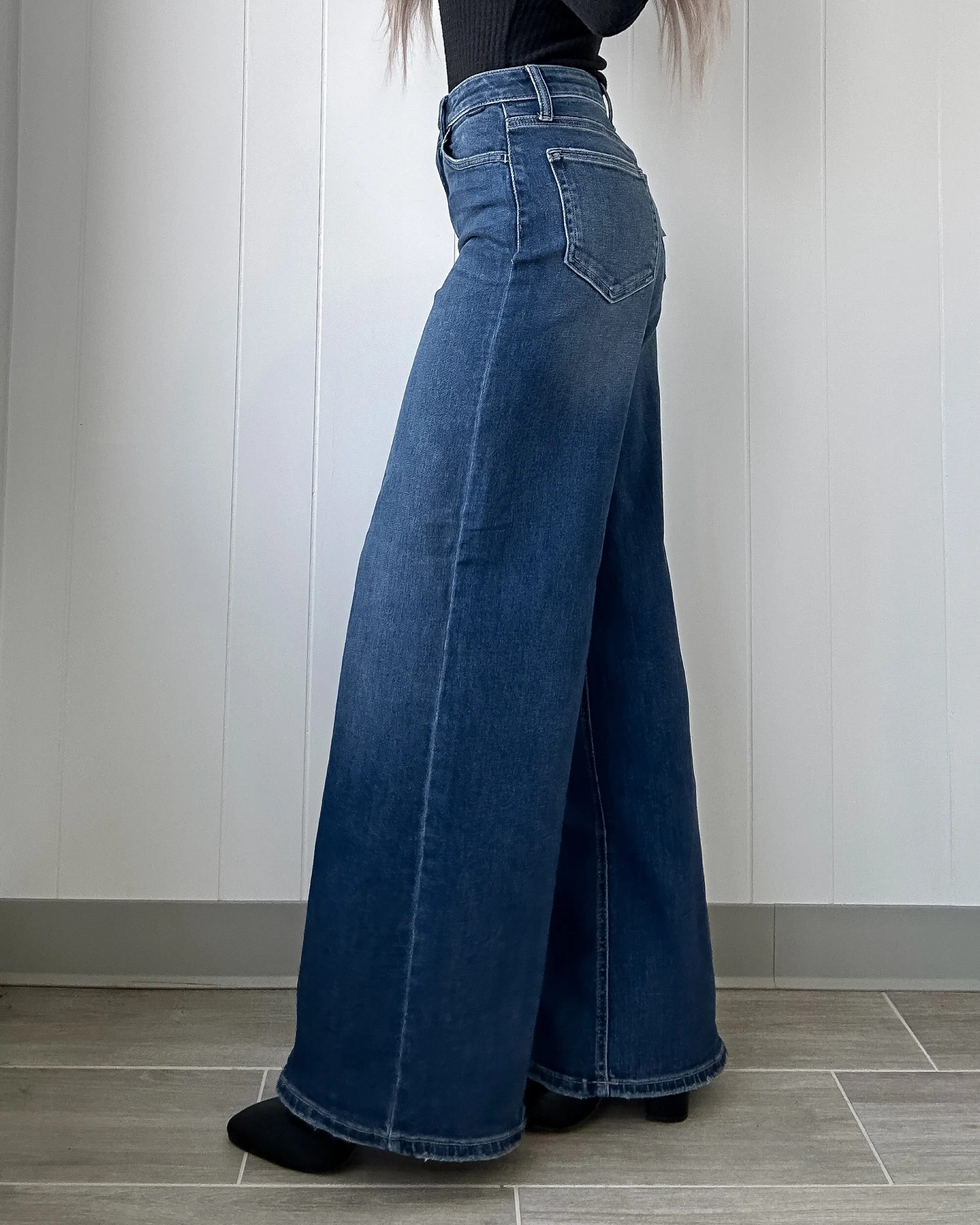 Bree High Rise Wide Leg Jeans - Dark Wash