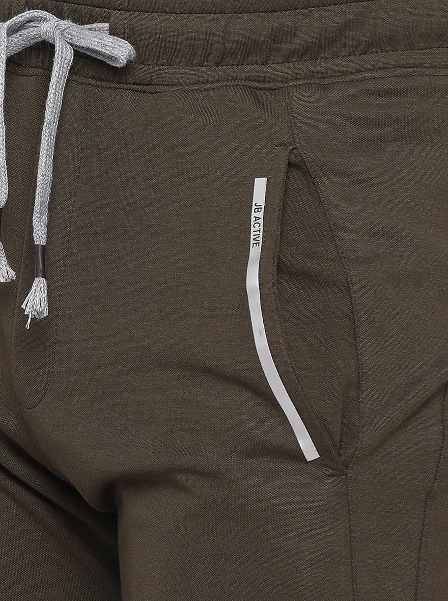 Brown Solid Regular Fit Track Pants | JadeBlue