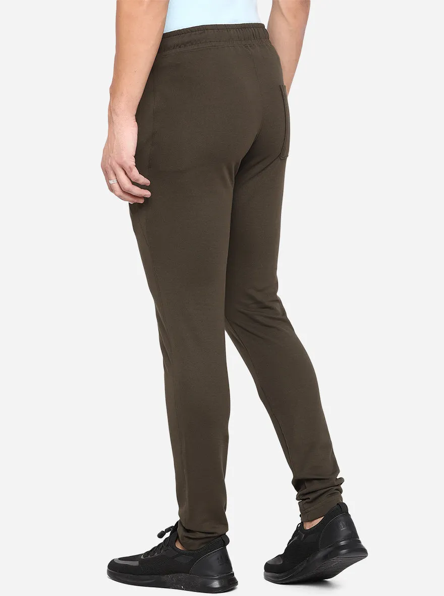 Brown Solid Regular Fit Track Pants | JadeBlue