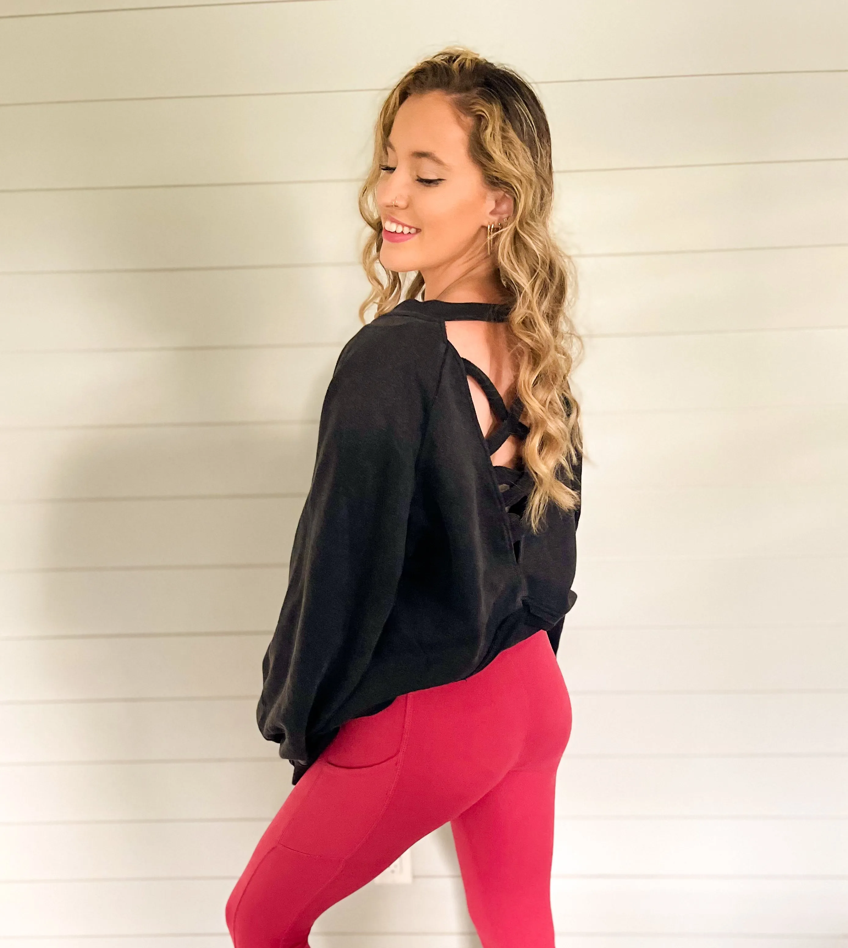 Buttery Soft Leggings with Pockets in Coral