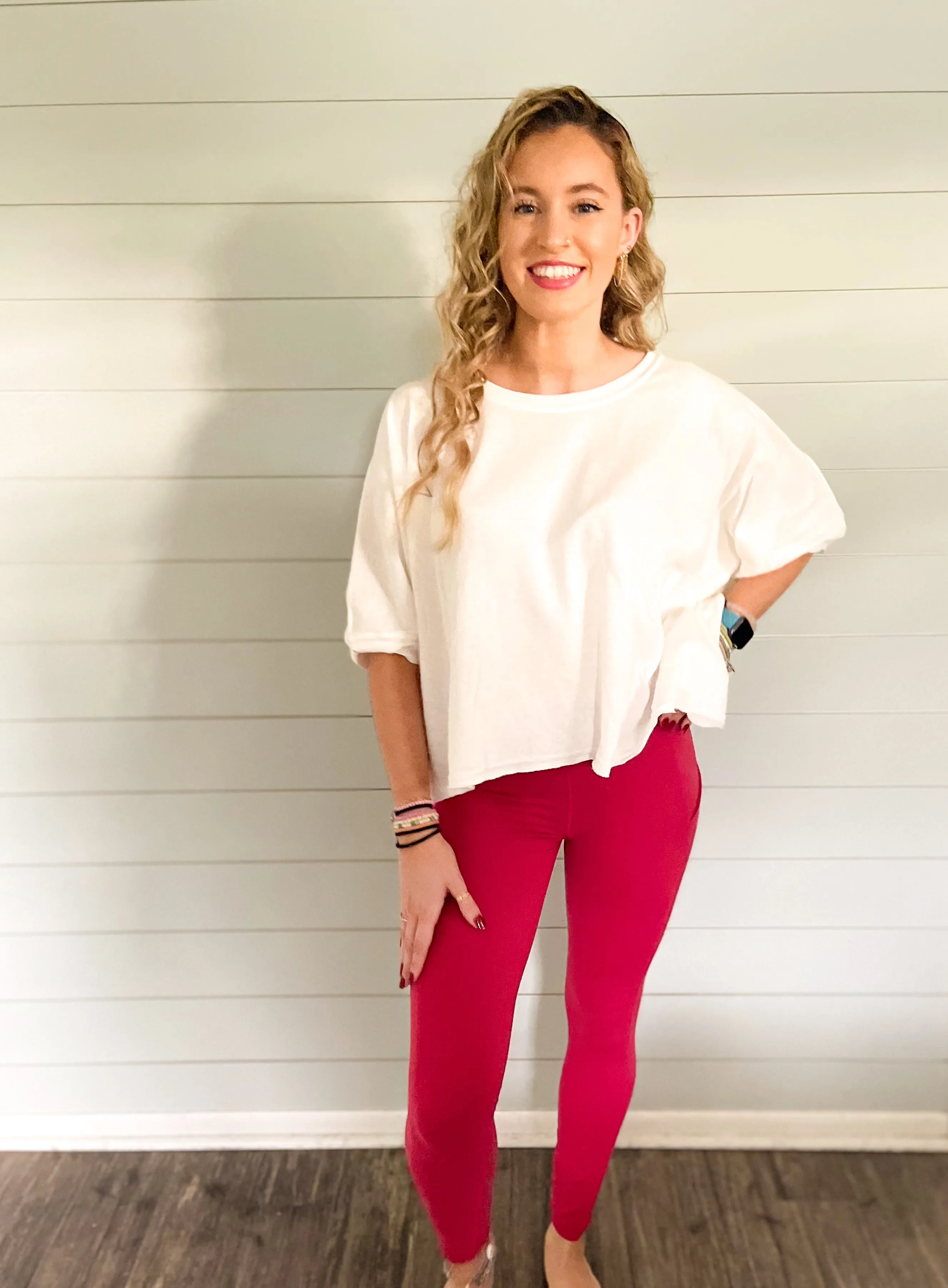 Buttery Soft Leggings with Pockets in Coral