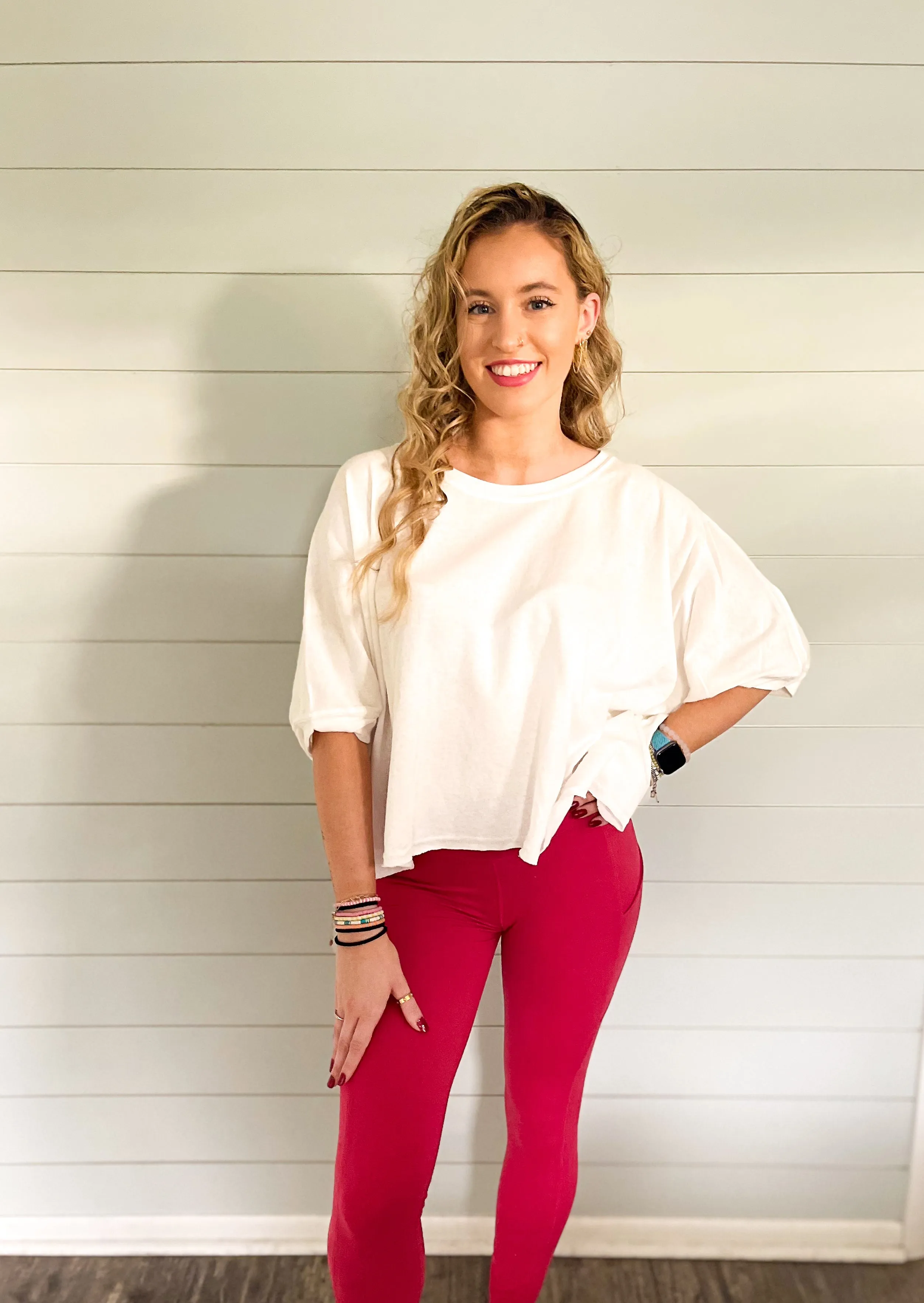 Buttery Soft Leggings with Pockets in Coral