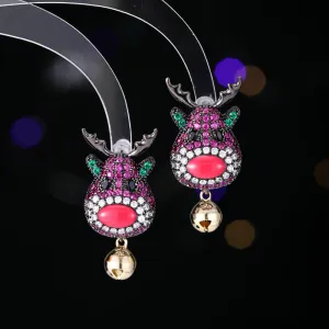 Christmas gift for women, festive atmosphere, light luxury, fashionable, high-end bell elk earrings