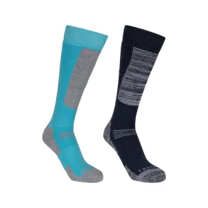 Convex Kids Unisex Ski Socks (2 Pair Pack) in Navy / Cyber Blue