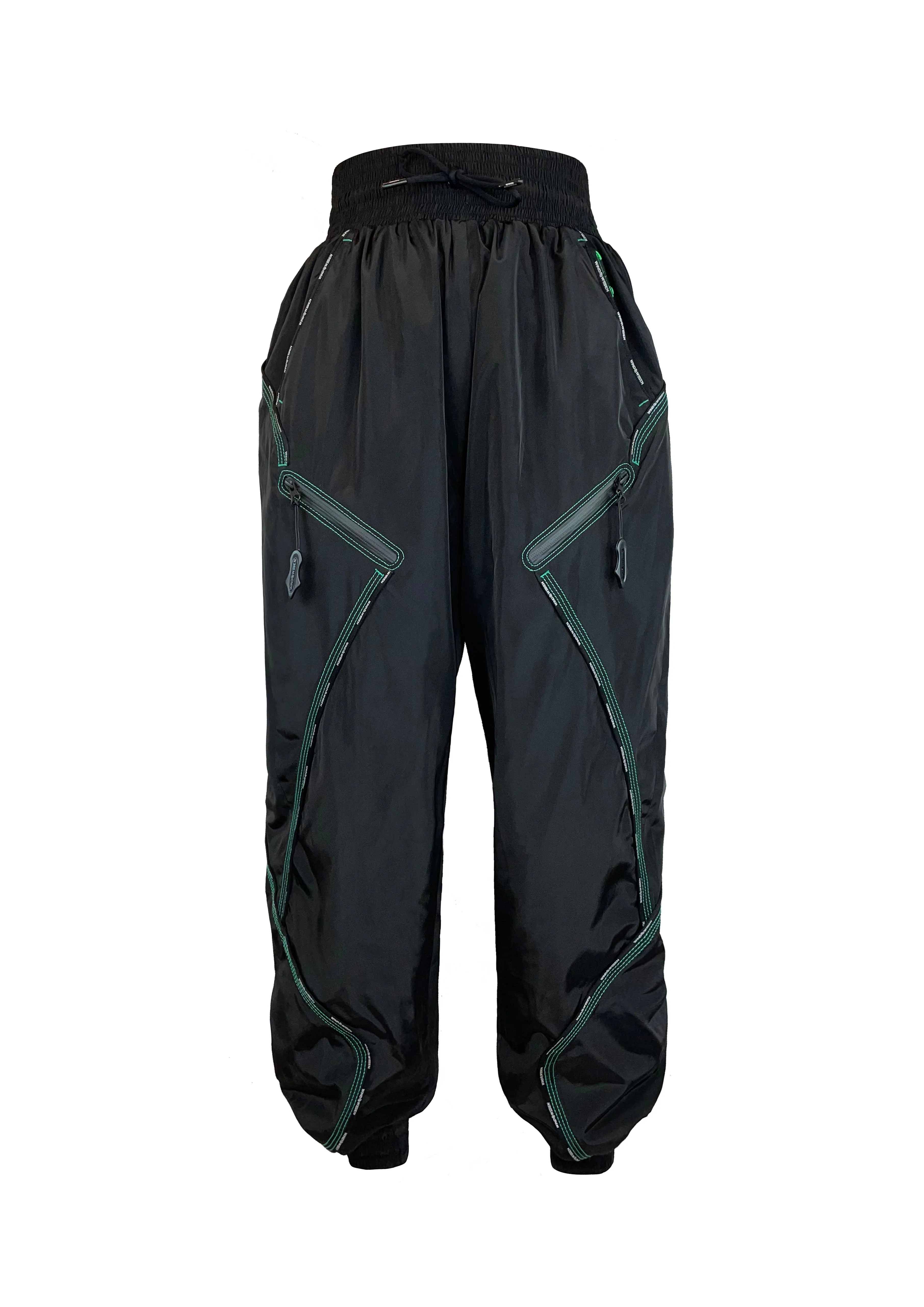 DRAWSTRING RIBBED CUFF TRACK  PANTS