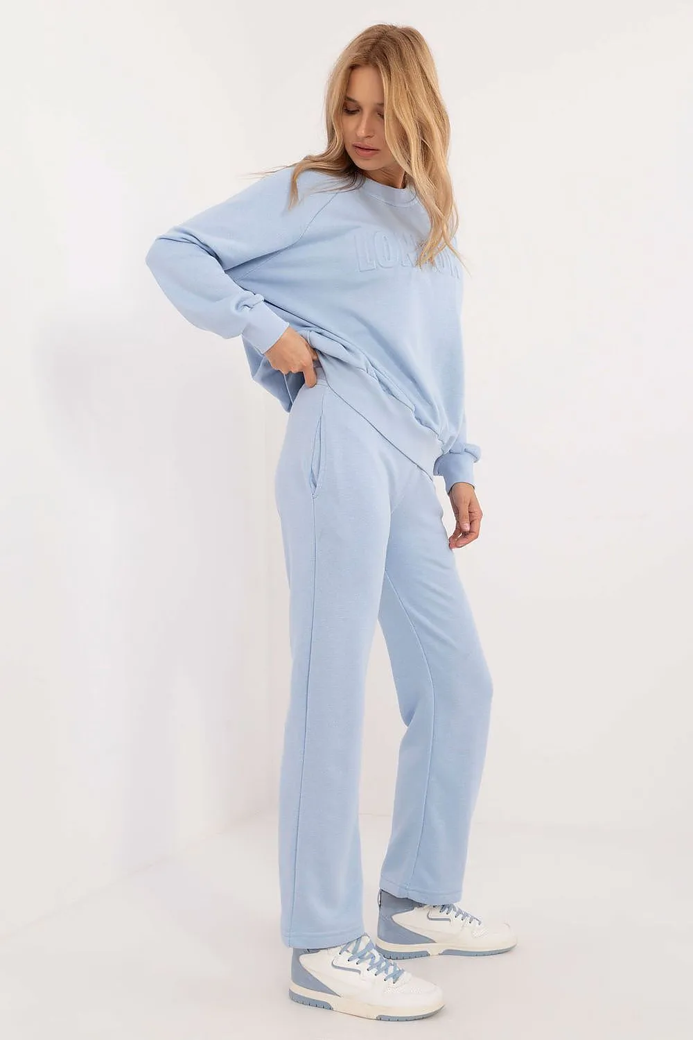 Factory Price London Embossed Sweatpant Two Piece Lounge Set