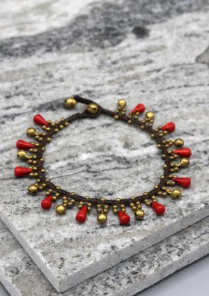 Fancy Brass Beads Women's Anklet