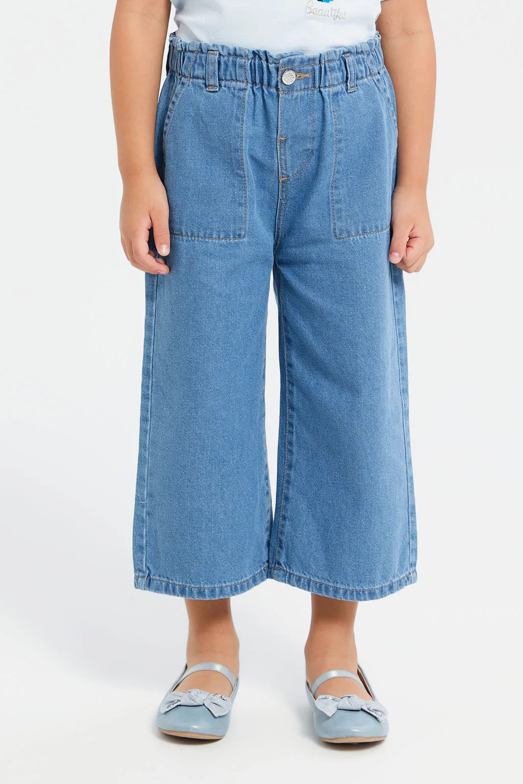 Girls Blue Culotte Pants