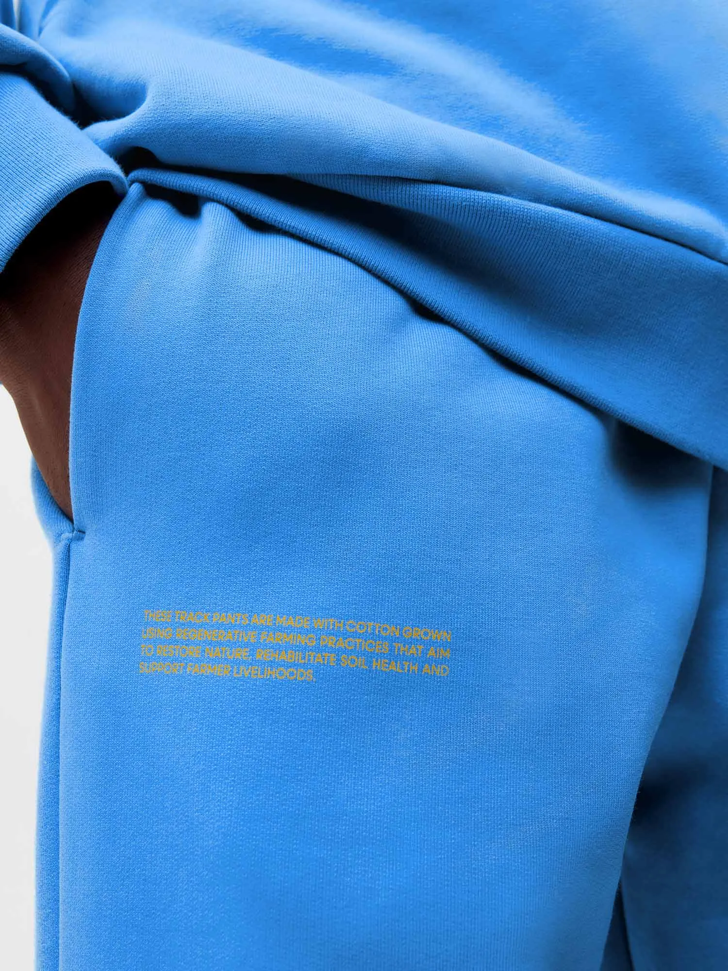 In Conversion Cotton Track Pants—water blue