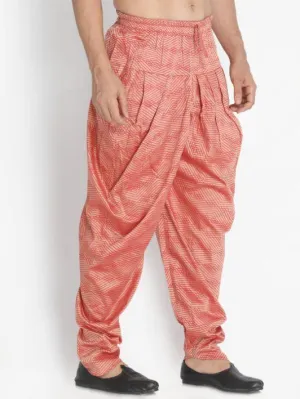 Jashvi Men's Pink Cotton Blend Dhoti