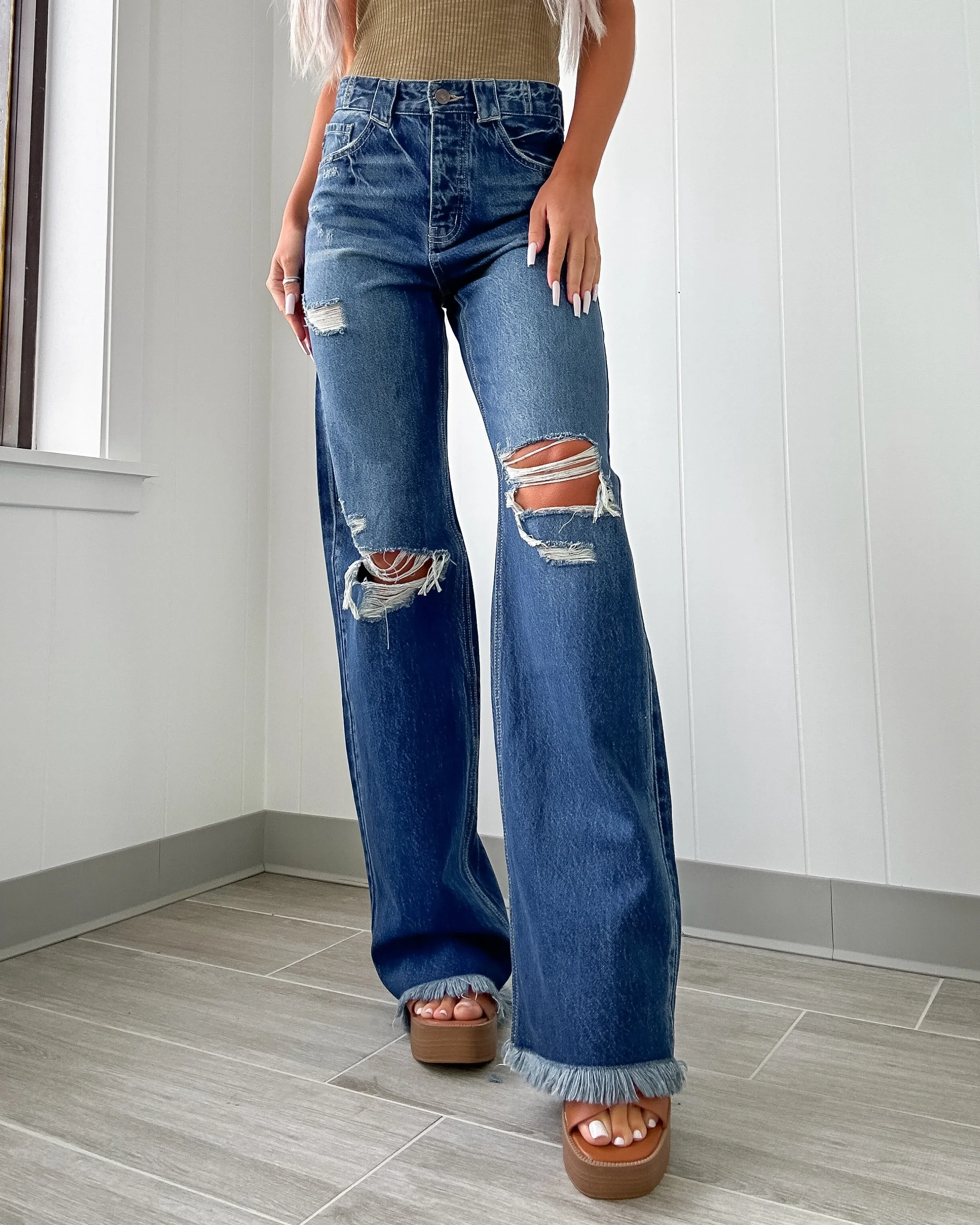 Jesse Wide Leg Jeans - Dark Wash