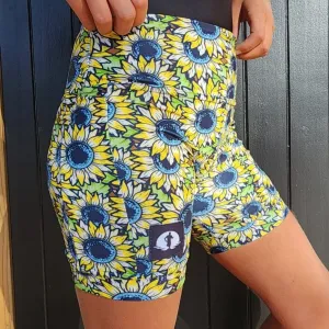 Kids High Waist Funky Pants - Sunflowers