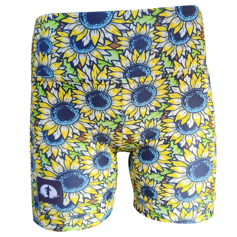 Kids High Waist Funky Pants - Sunflowers