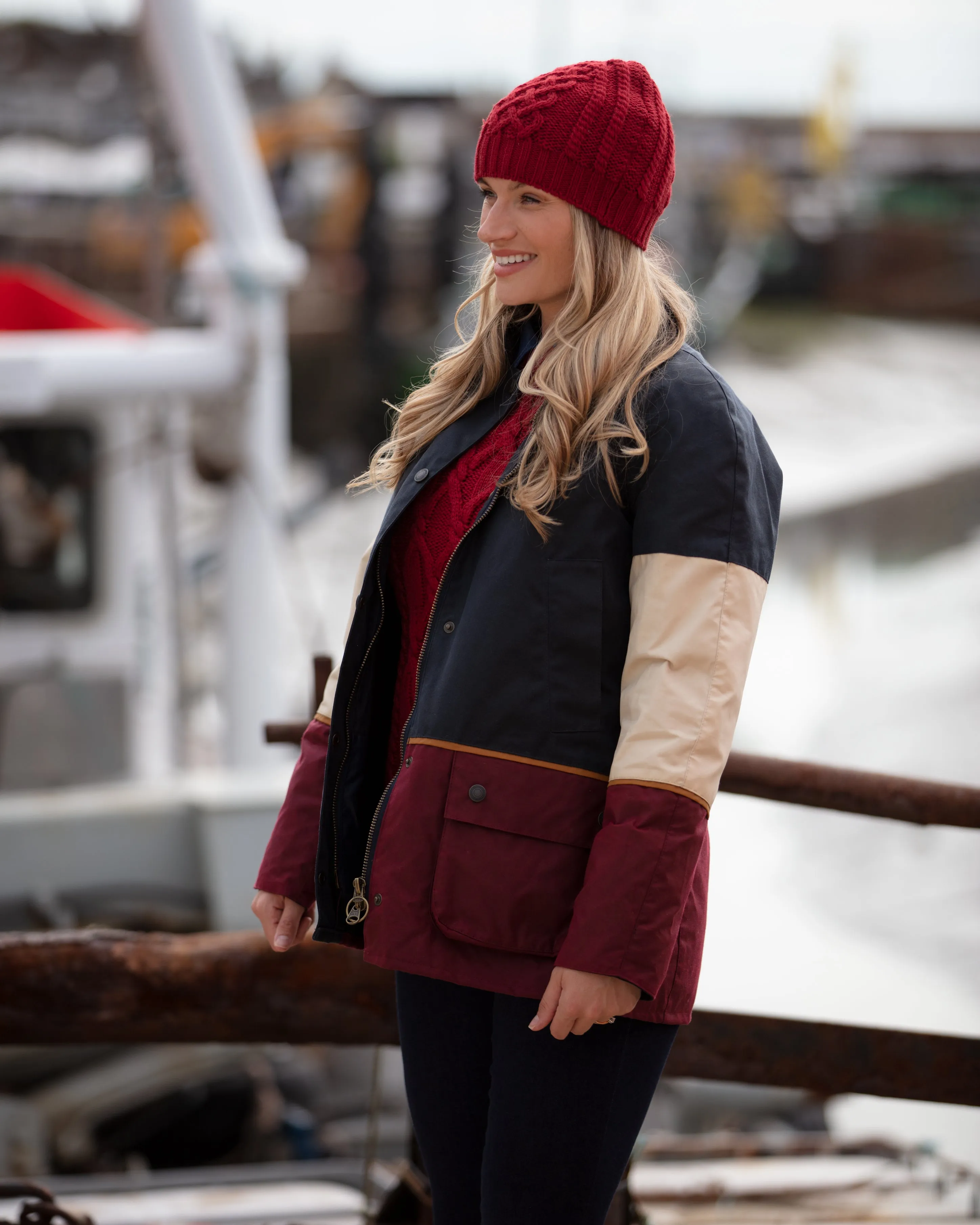 Ladies Landowner Tri-Colour Wax Walking Jacket - Coastal