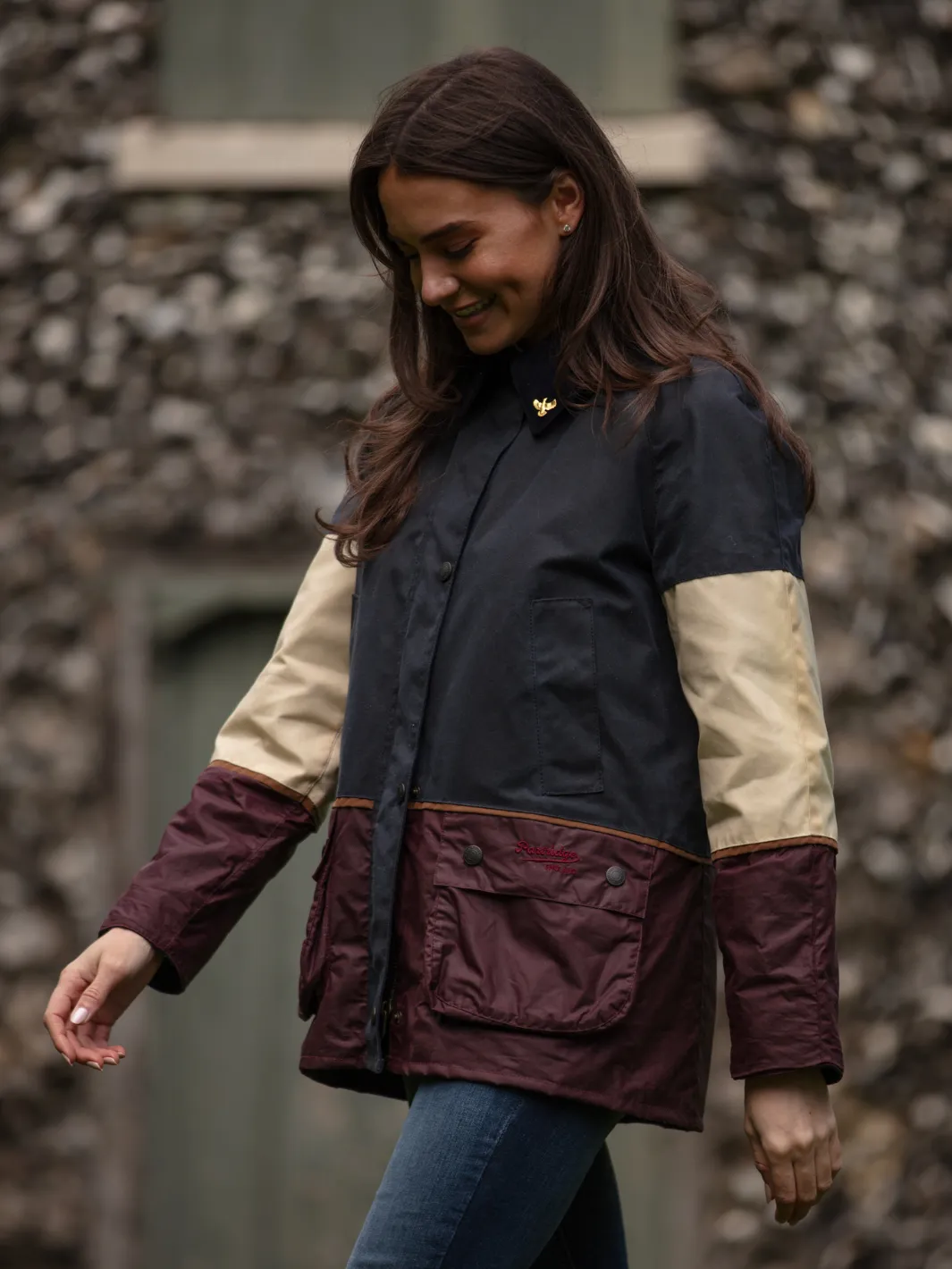 Ladies Landowner Tri-Colour Wax Walking Jacket - Coastal