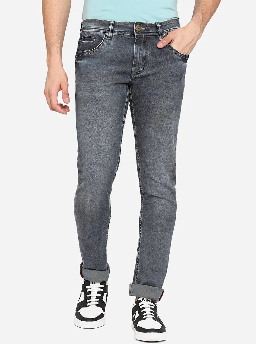 Light Grey Solid Slim Fit Jeans | JadeBlue