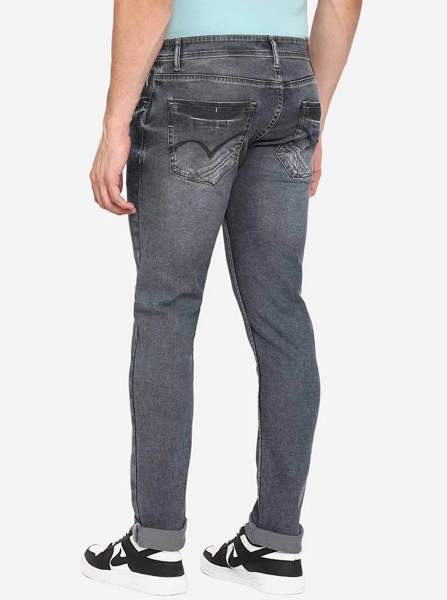 Light Grey Solid Slim Fit Jeans | JadeBlue