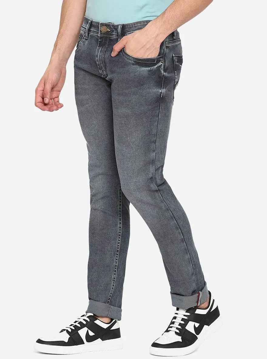 Light Grey Solid Slim Fit Jeans | JadeBlue