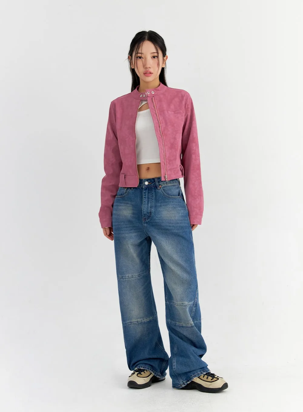 Line Detailed Wide Leg Jeans CO325