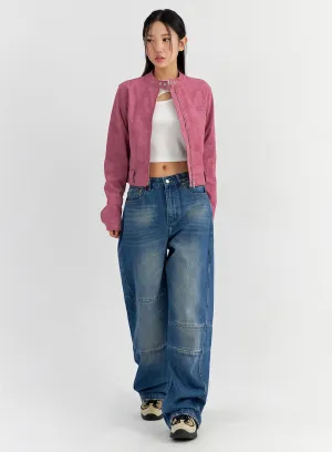 Line Detailed Wide Leg Jeans CO325