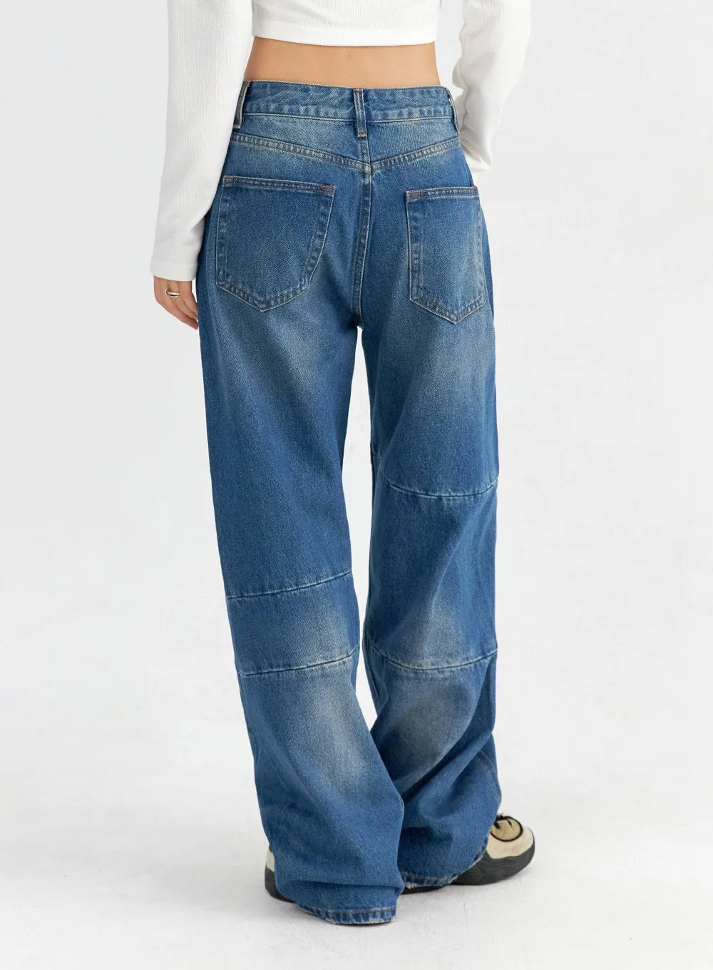 Line Detailed Wide Leg Jeans CO325