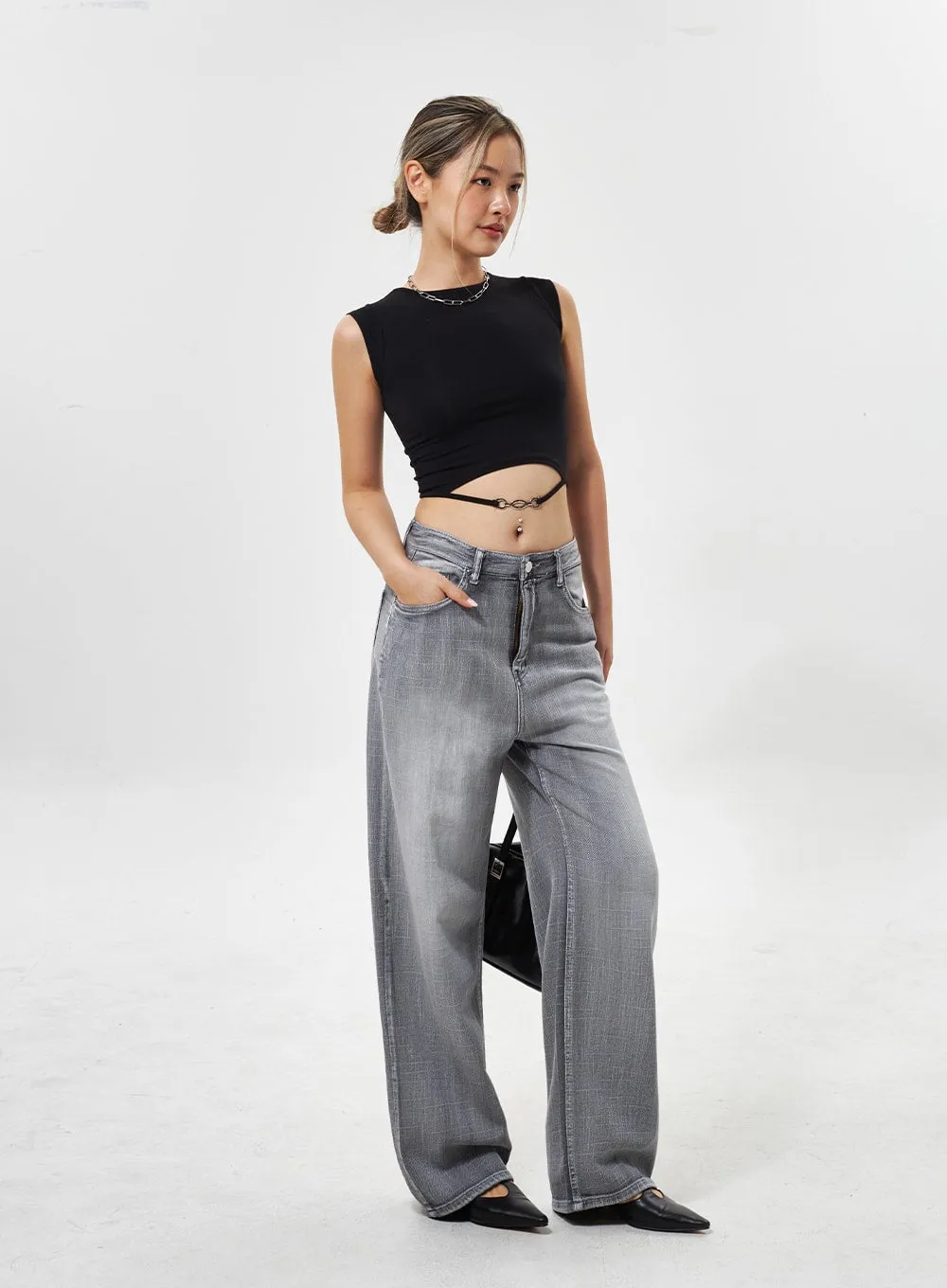 Mid-Rise Wide Leg Jeans CY330