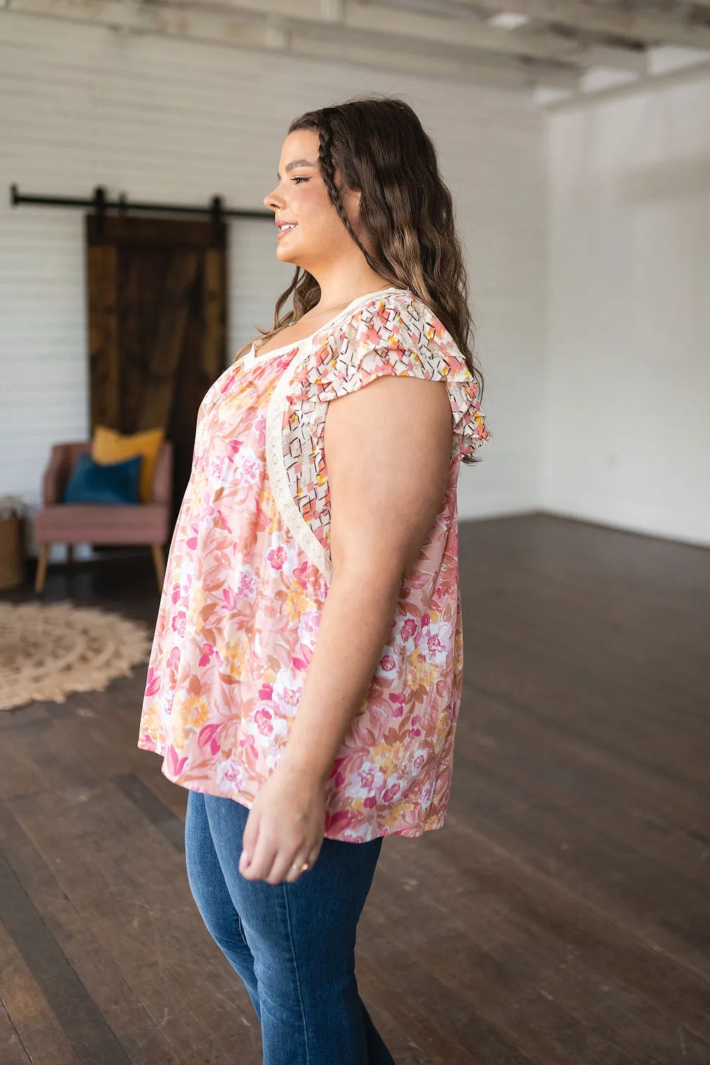 Not So Serious Floral Blouse in Pink