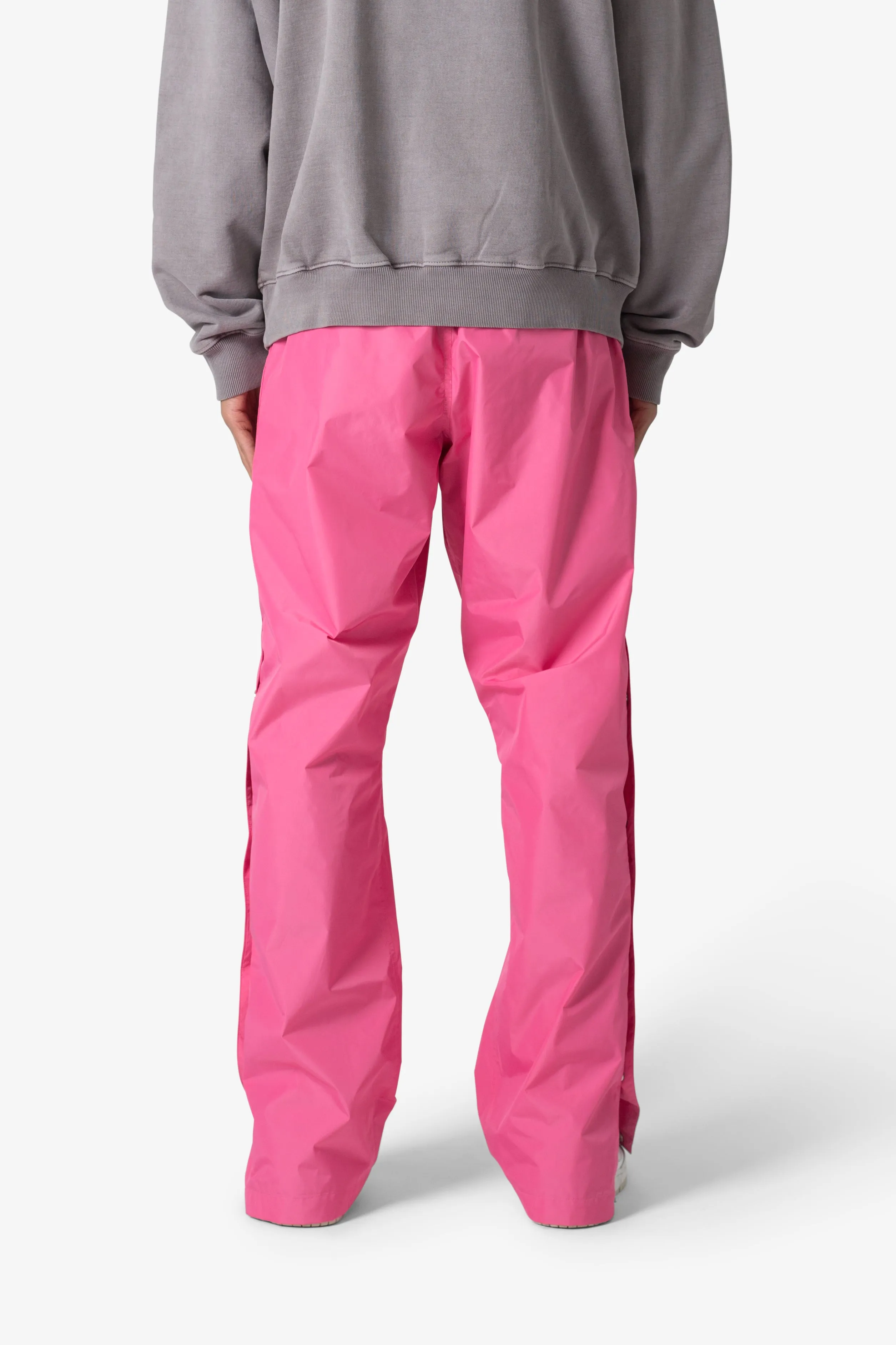 Nylon Snap Track Pants - Pink