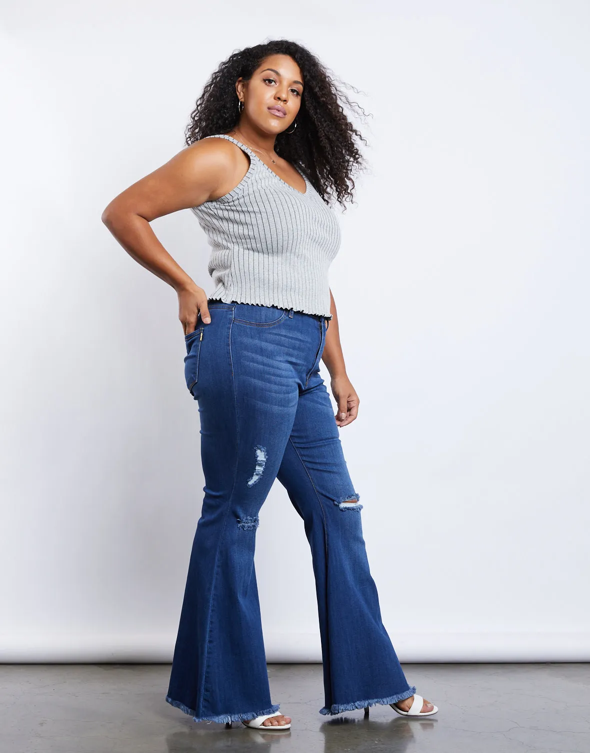 Plus Size Donna Flare Jeans