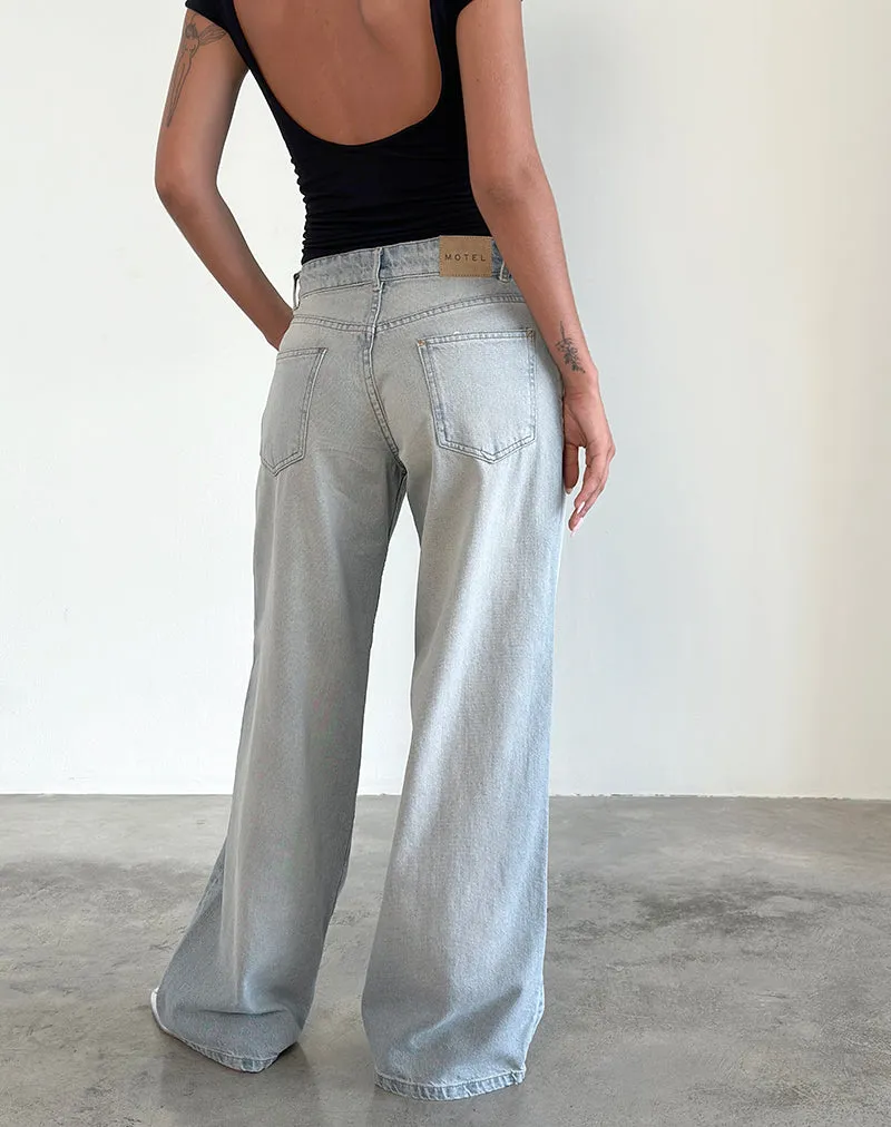 Roomy Extra Wide Low Rise Jeans in Sand Bleach Extreme