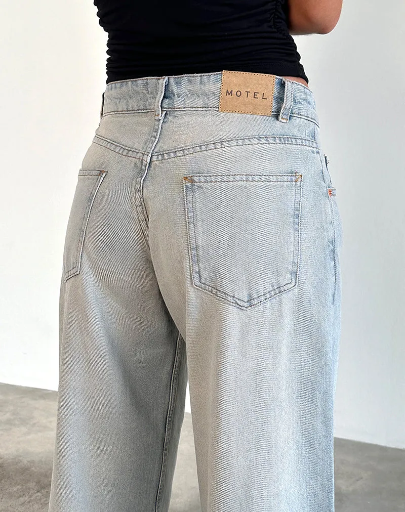 Roomy Extra Wide Low Rise Jeans in Sand Bleach Extreme