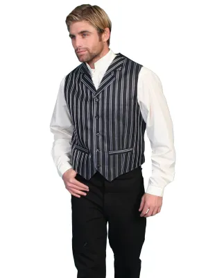 Scully Rangewear Mens Black Polyester Old Time Double Pinstripe Vest