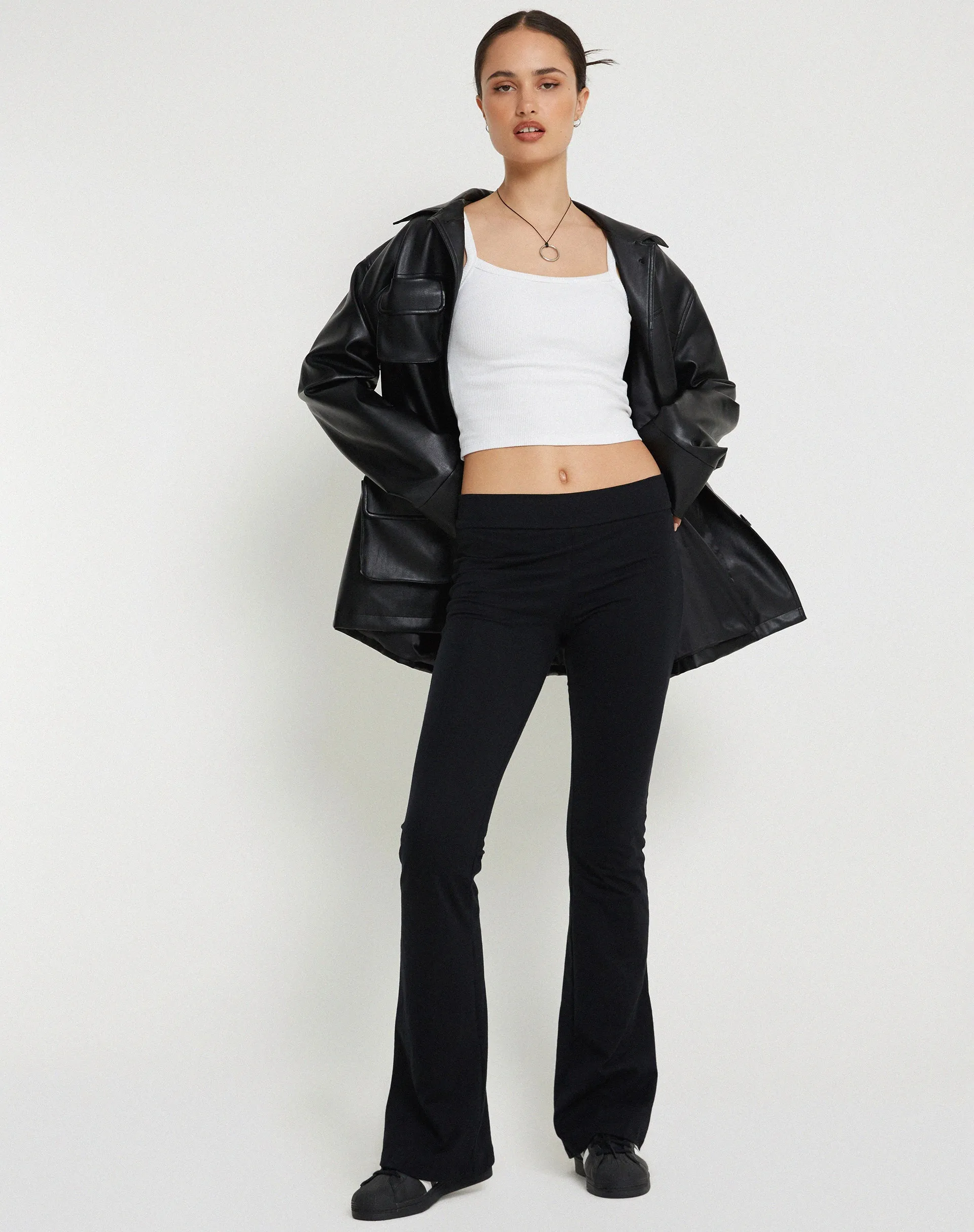 Signe Regular Bootcut Tailored Trousers in Lycra Black