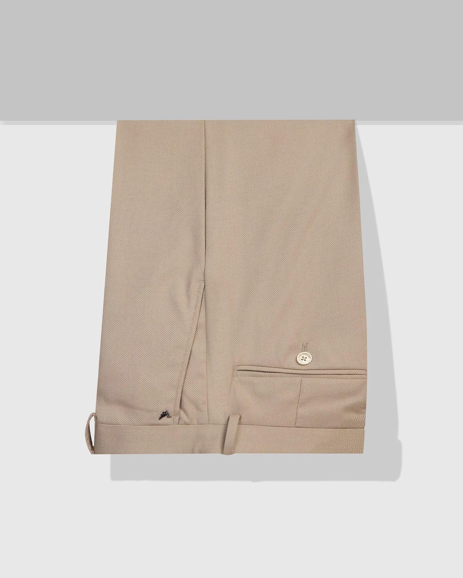 Slim Comfort B-95 Formal Beige Textured Trouser - Scout