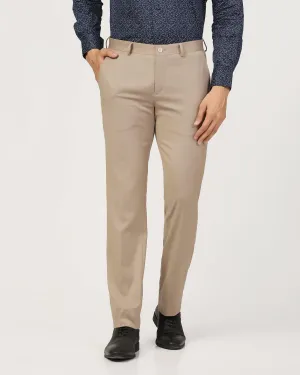 Slim Comfort B-95 Formal Beige Textured Trouser - Scout