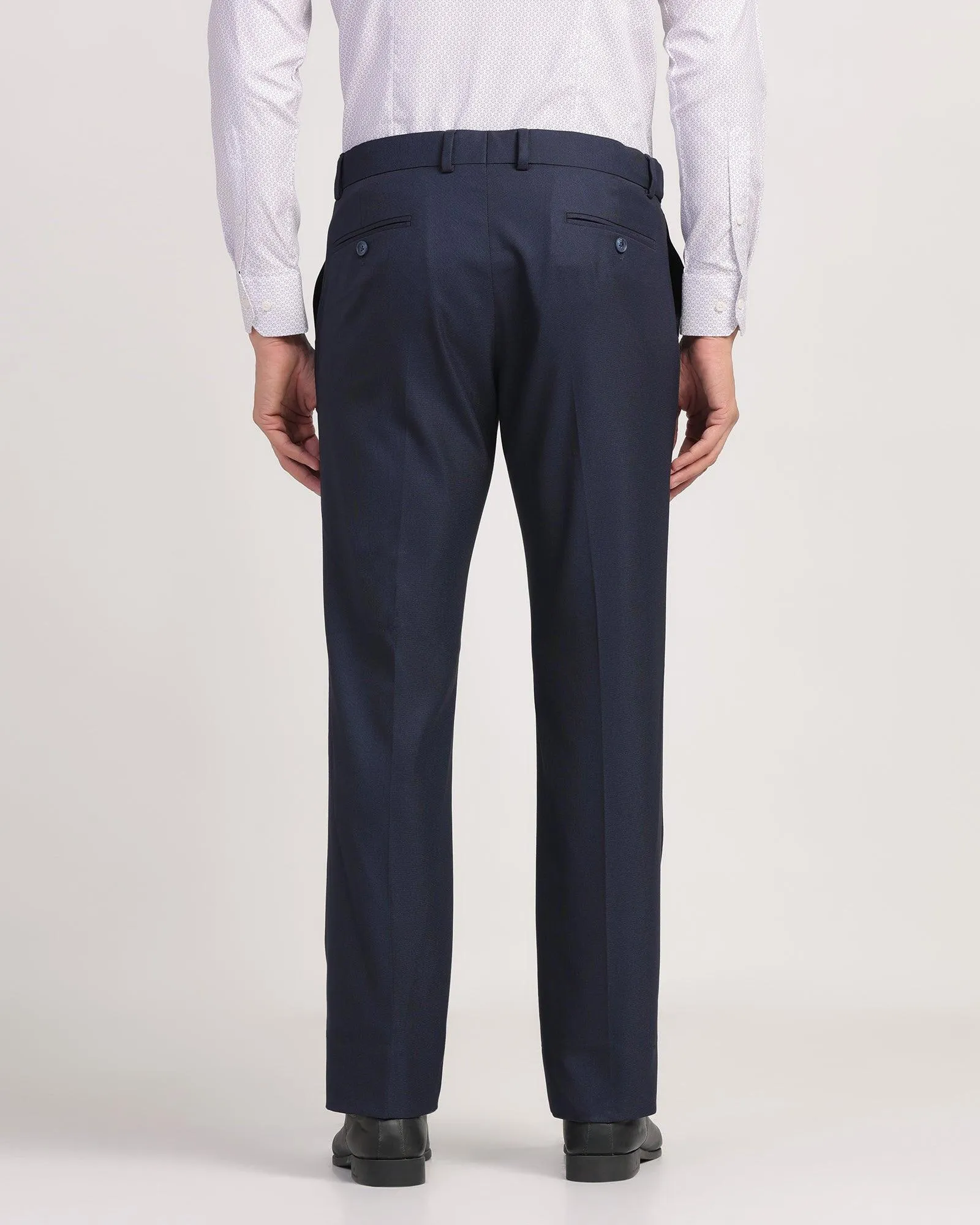 Slim Comfort B-95 Formal Blue Textured Trouser - Passion