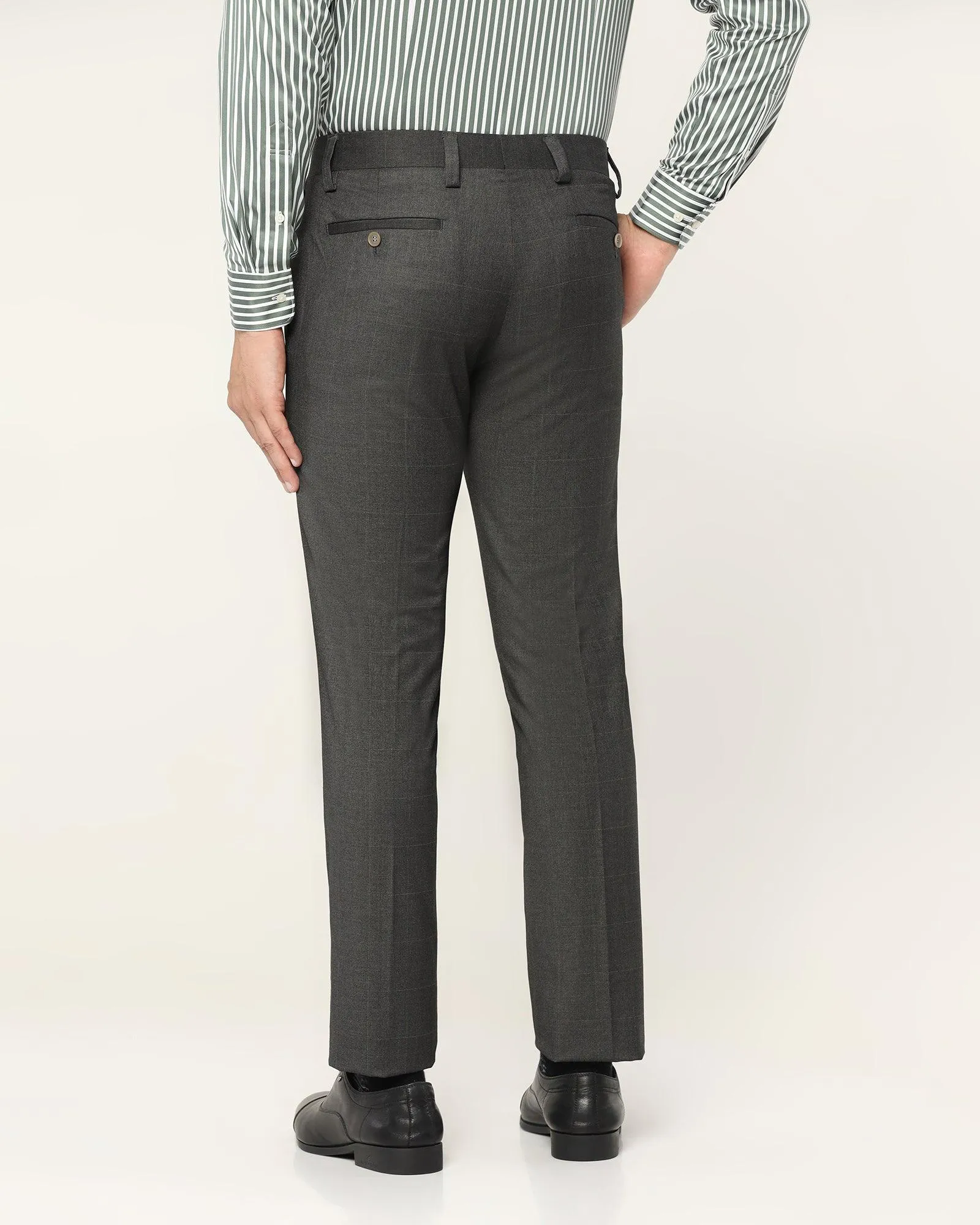 Slim Comfort B-95 Formal Charcoal Check Trouser - Magma